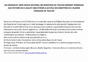 2027 07 05 CNR TOULON CEREMONIE DU MASSACRE D ORAN DE 1962(0)